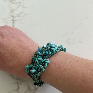 turquoise stone braided bracelet